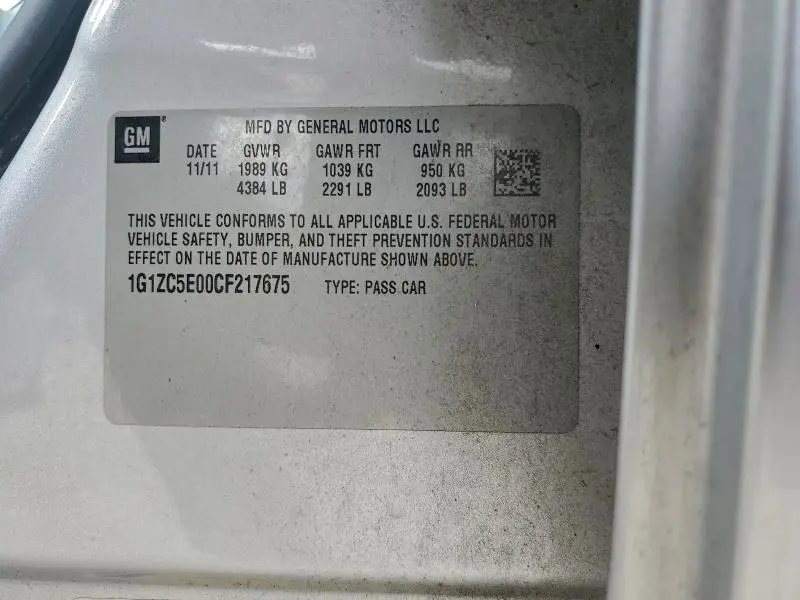 2012 CHEVROLET MALIBU 1LT  