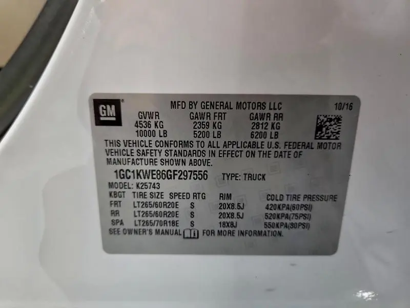 2016 CHEVROLET SILVERADO K2500 HEAVY DUTY LTZ  