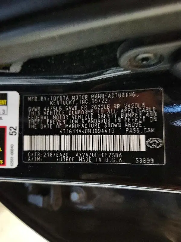 2022 TOYOTA CAMRY SE  