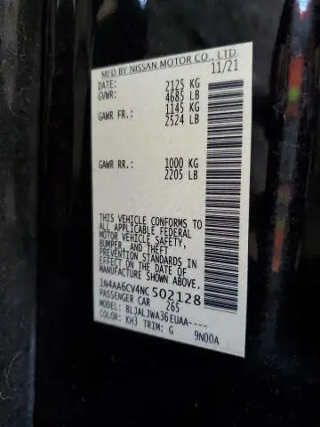 2022 NISSAN MAXIMA SV