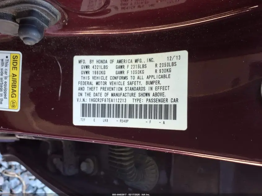 2014 HONDA ACCORD EX-L