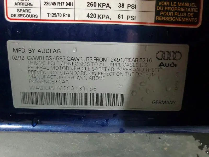 2012 AUDI A3 PREMIUM PLUS  