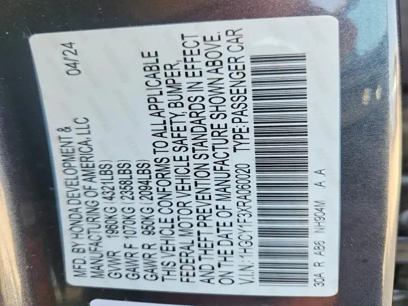 2024 HONDA ACCORD EX  
