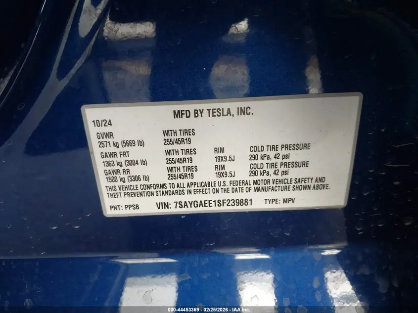 2025 TESLA MODEL Y LONG RANGE DUAL MOTOR ALL-WHEEL DRIVE