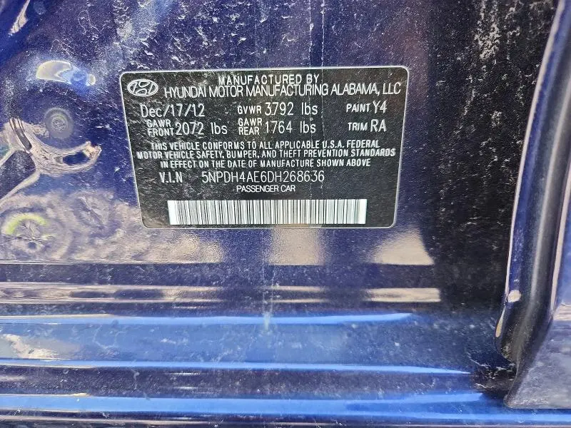 2013 HYUNDAI ELANTRA GLS  