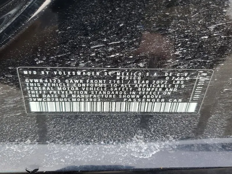 2020 VOLKSWAGEN JETTA S  