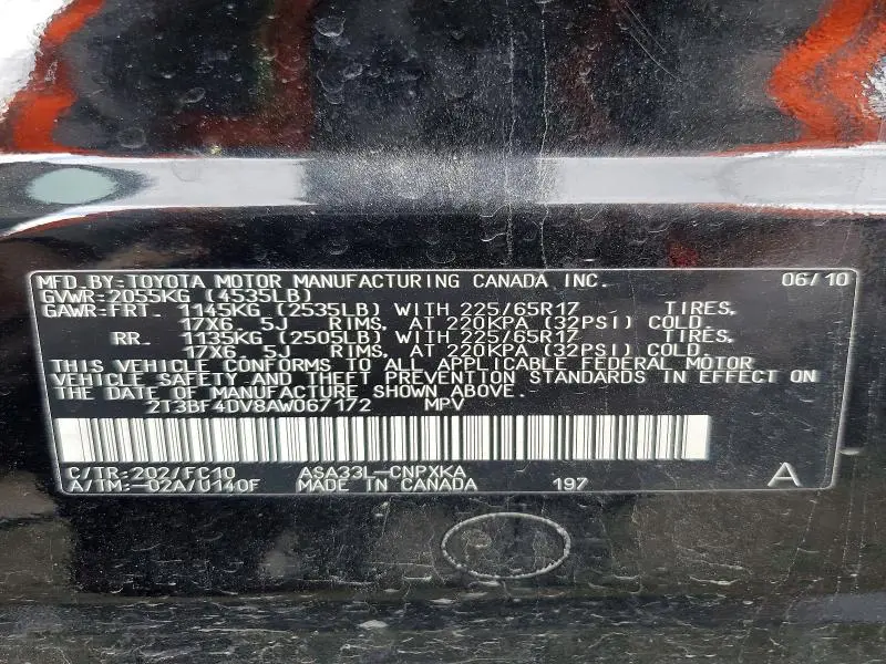 2010 TOYOTA RAV4 BASE  