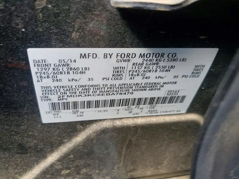 2014 FORD EDGE LIMITED  