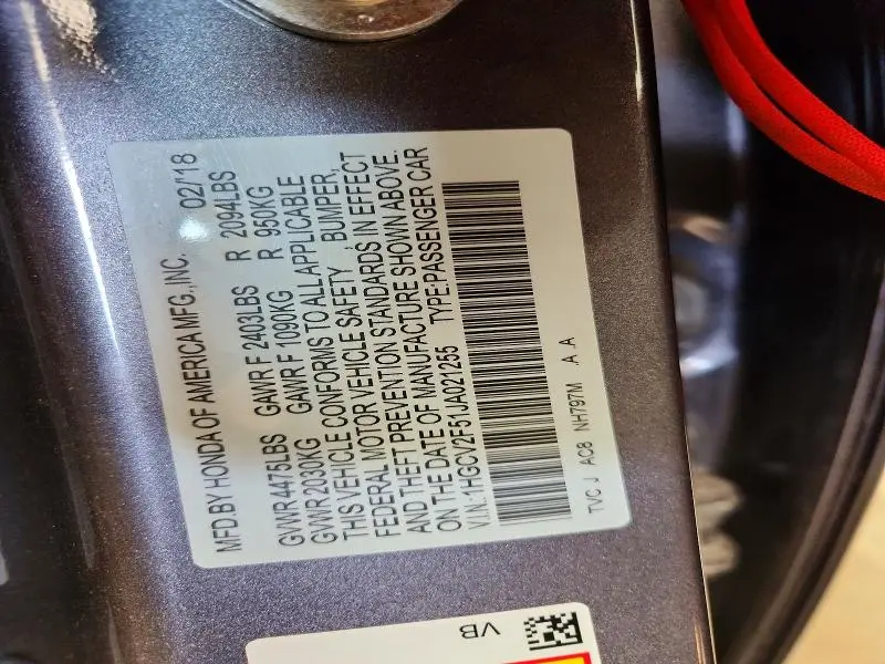 2018 HONDA ACCORD EXL  