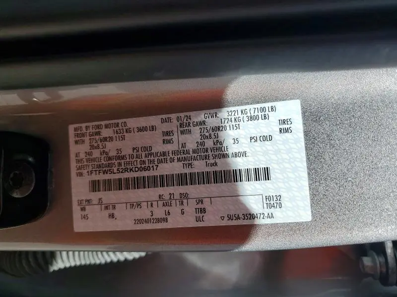 2024 FORD F150 LARIAT  