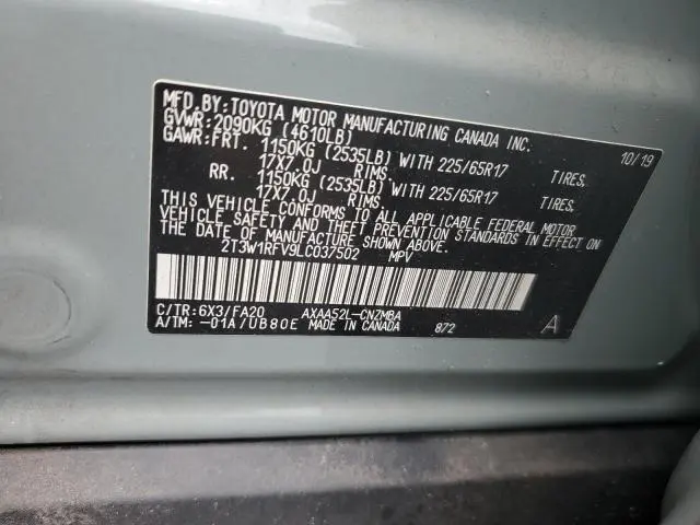 2020 TOYOTA RAV4 XLE  