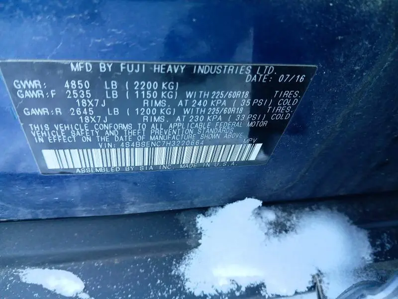 2017 SUBARU OUTBACK 3.6R LIMITED  