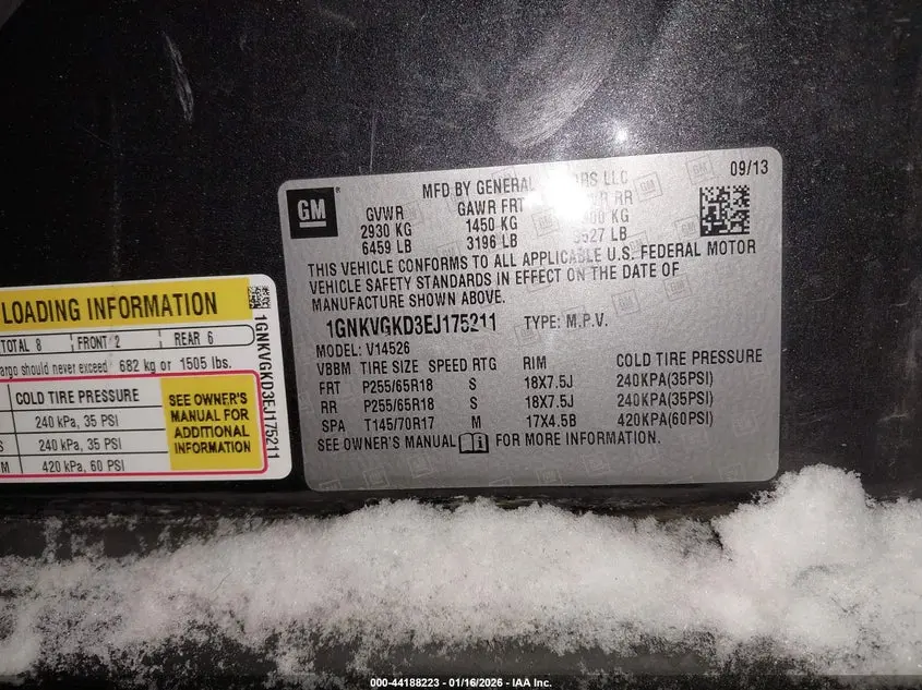 2014 CHEVROLET TRAVERSE 1LT