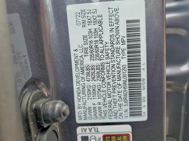 2022 HONDA CR-V EX  