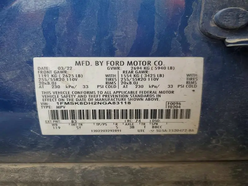 2022 FORD EXPLORER XLT  