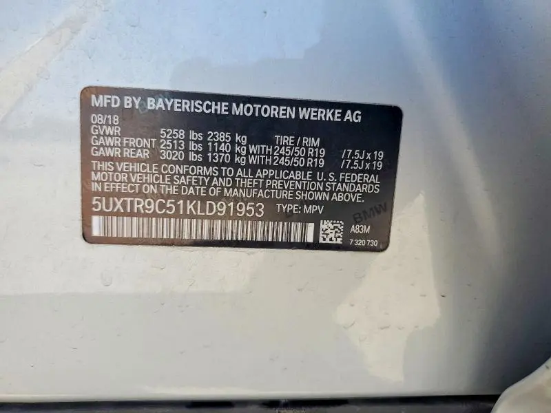 2019 BMW X3 XDRIVE30I  