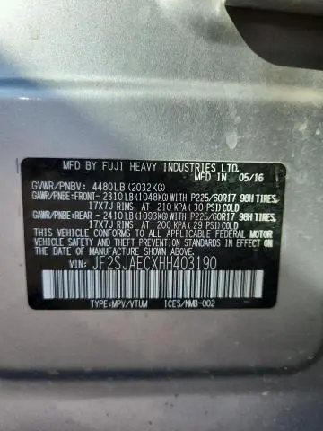 2017 SUBARU FORESTER 2.5I PREMIUM  