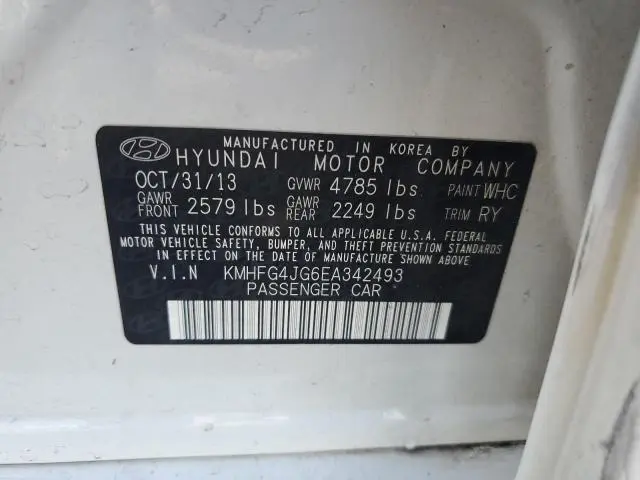 2014 HYUNDAI AZERA   