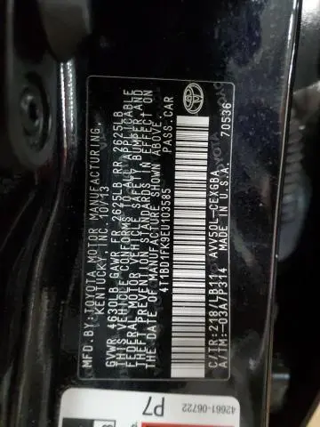 2014 TOYOTA CAMRY HYBRID  