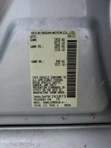 2013 NISSAN ALTIMA 2.5  