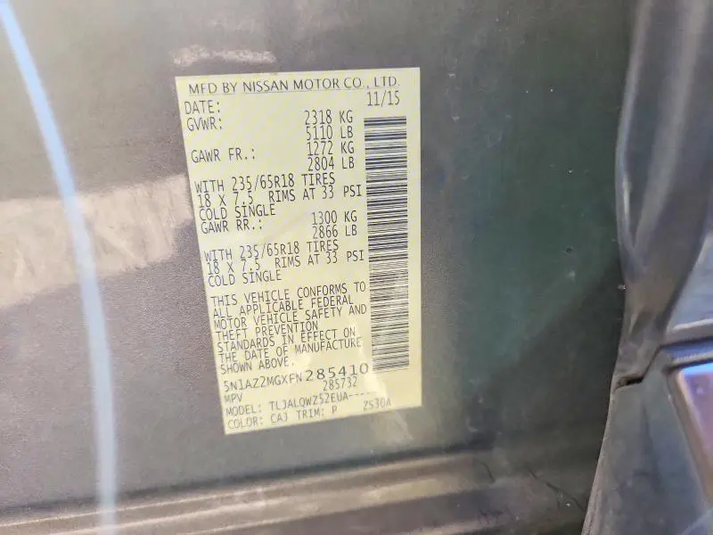 2015 NISSAN MURANO SV  
