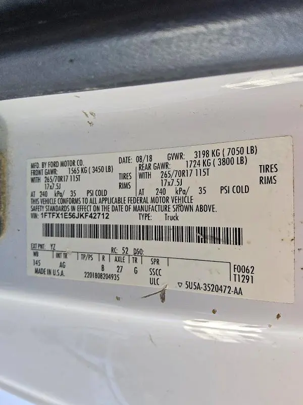 2018 FORD F150 SUPER CAB  