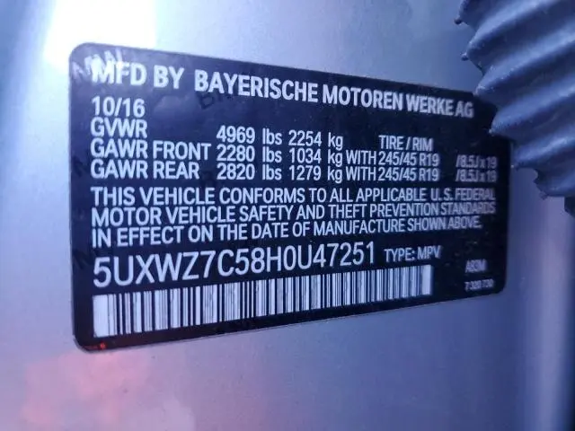 2017 BMW X3 SDRIVE28I  