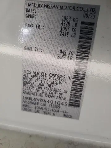 2025 NISSAN ALTIMA SV  