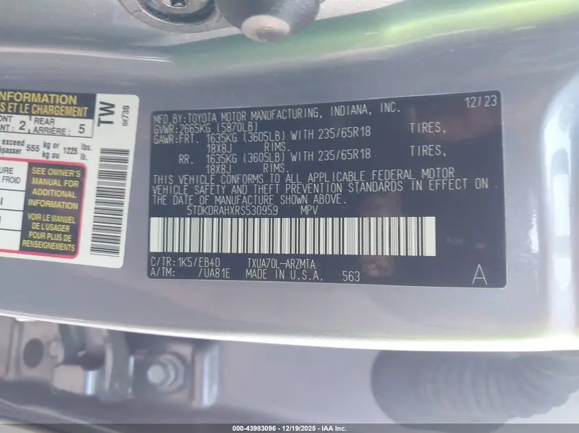 2024 TOYOTA HIGHLANDER XLE