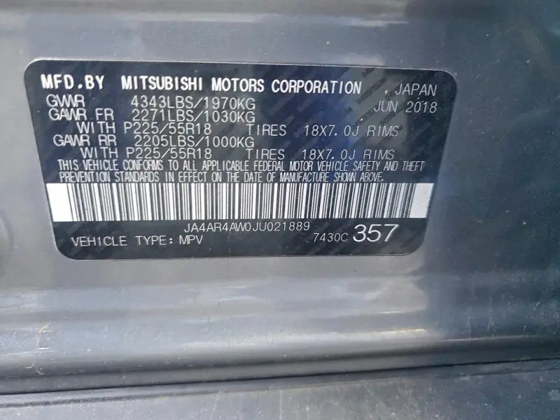 2018 MITSUBISHI OUTLANDER SPORT SEL  