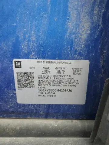 2021 CHEVROLET BOLT EV LT
