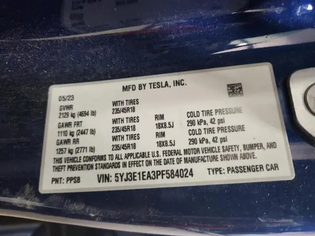 2023 TESLA MODEL 3   