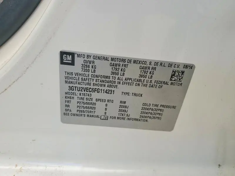 2015 GMC SIERRA K1500 SLT  