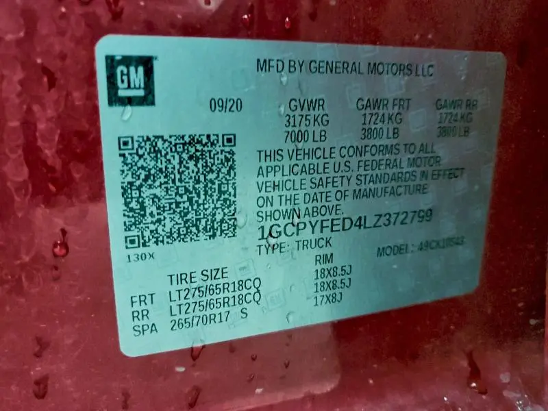 2020 CHEVROLET SILVERADO K1500 LT TRAIL BOSS  