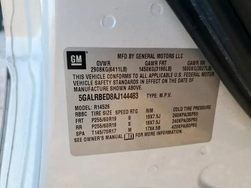 2010 BUICK ENCLAVE CXL
