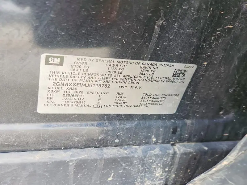 2018 CHEVROLET EQUINOX LT  