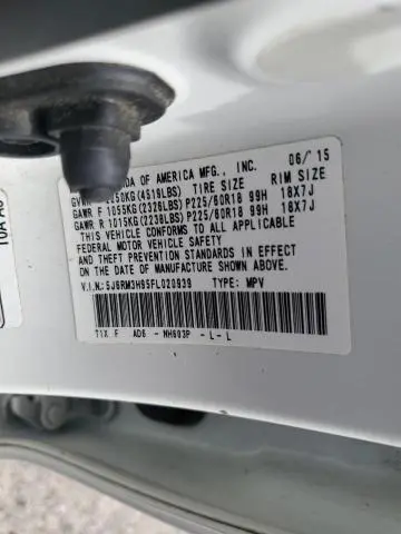 2015 HONDA CR-V TOURING  