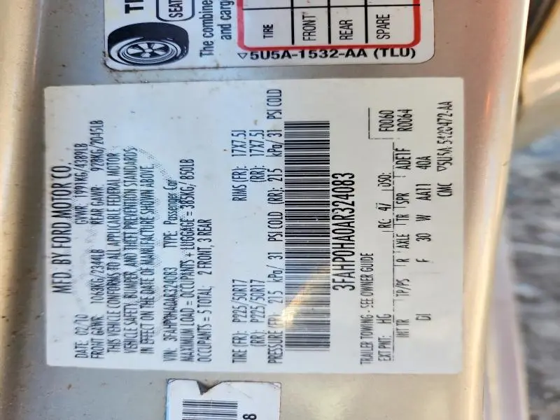 2010 FORD FUSION SE  