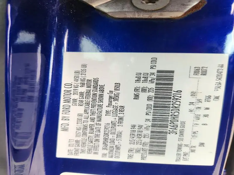 2013 FORD FUSION SE  