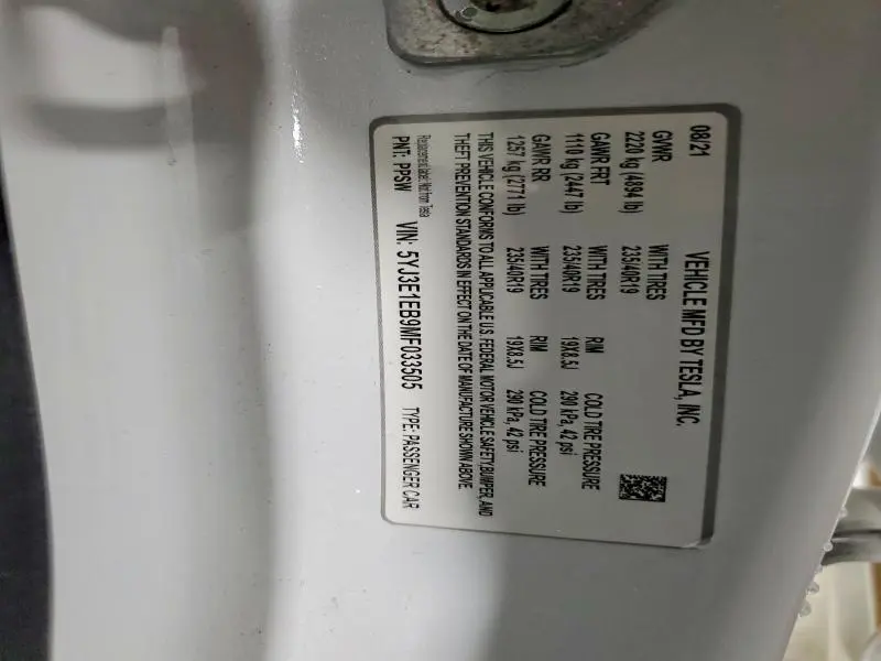 2021 TESLA MODEL 3   