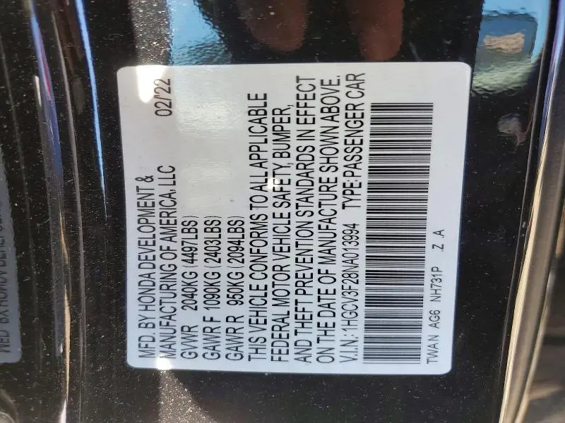 2022 HONDA ACCORD HYBRID SPORT  