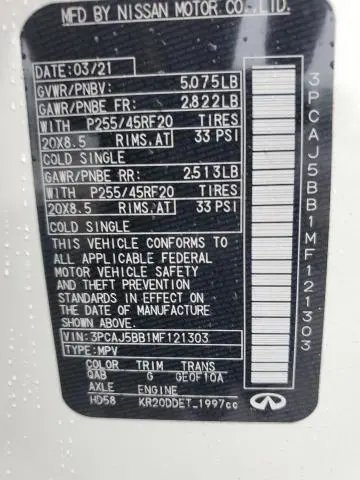 2021 INFINITI QX50 LUXE  