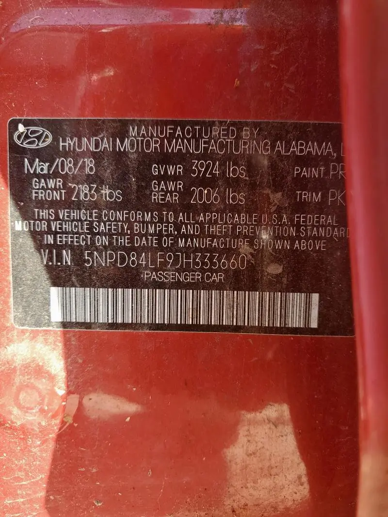 2018 HYUNDAI ELANTRA SEL  