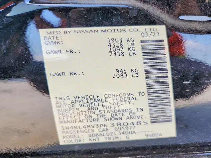 2023 NISSAN ALTIMA S  