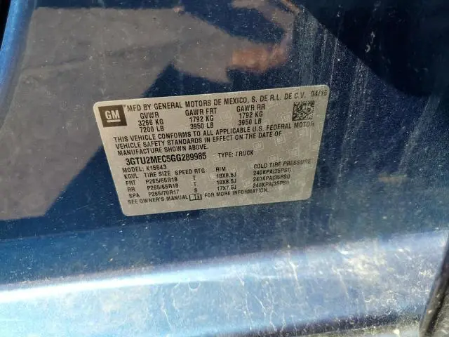 2016 GMC SIERRA K1500 SLE  