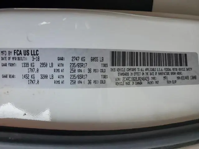 2018 CHRYSLER PACIFICA TOURING L  