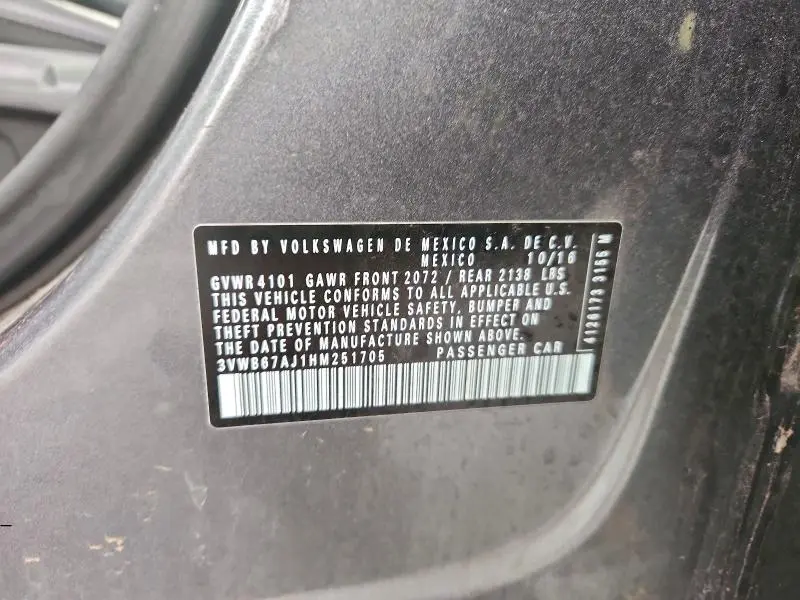 2017 VOLKSWAGEN JETTA SE  