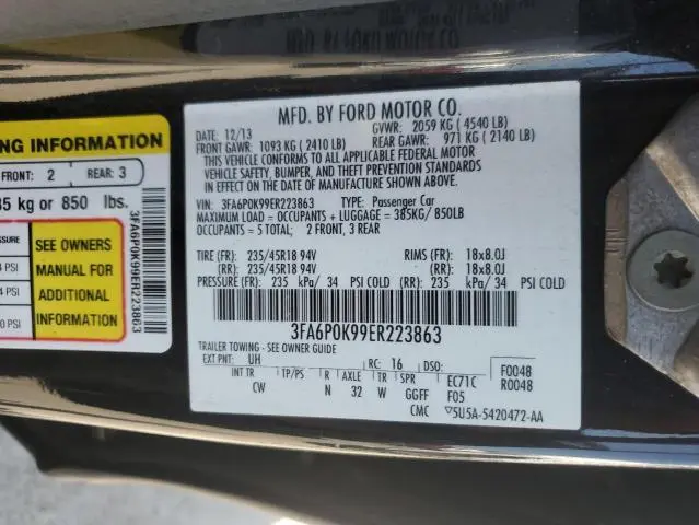 2014 FORD FUSION TITANIUM  