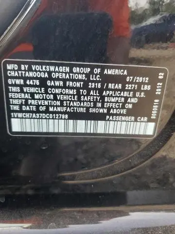 2013 VOLKSWAGEN PASSAT SEL  