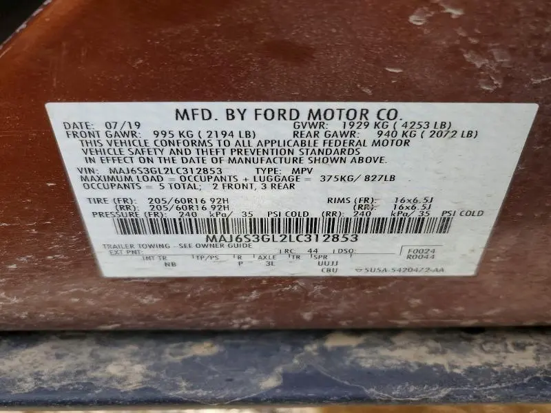 2020 FORD ECOSPORT SE  